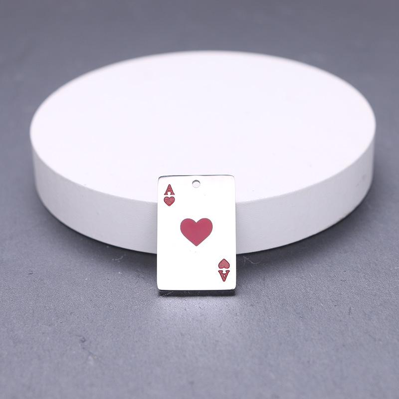 

Unisex Hip Hop Sweater Chain Necklace with Ace of Spades and Red Heart Pendants