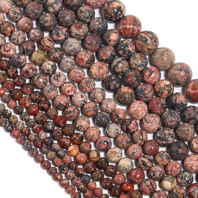 Leopard Skin Jasperss Stone Round Beads 15" Strand 4 6 8 10 12 MM Charm Beads for Jewelry Making Charm Bracelet Gift