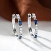 Wish European and American simple blue zircon earrings women's ins style temperament women's ear buckle jewelry