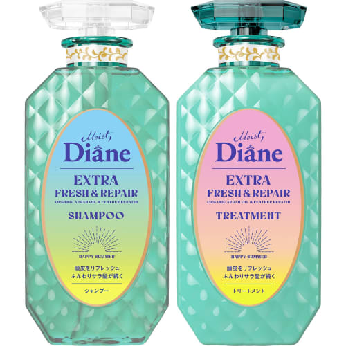 

[Старый продукт] Шампунь и лечение Diane с ароматом грейпфрута и перечной мяты Perfect Beauty Extra Fresh & Repair 2023 450 мл x 2
