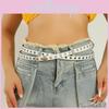 Color Solid Fashionable Porous Design Women Slim Waist Belt For Wear Daily