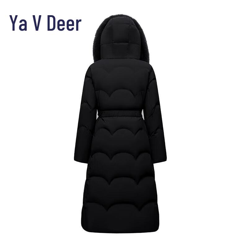 YALU Women's Winter Faux Fur Hooded Long Down Jacket