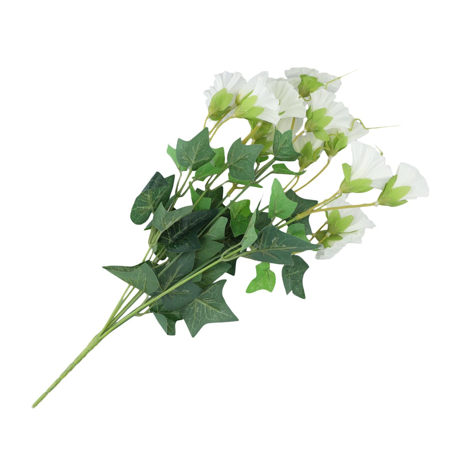 

Искусственная декорация в виде лианы ипомеи для сада, 7 веток, шелковая ткань, 35 см белый