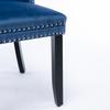 Nikki Collection High-end Tufted Solid Wood Contemporary Velvet Upholstered Dining Chair with Wood Legs Nailhead Trim 2-Pcs Set, Blue, DE2001BL