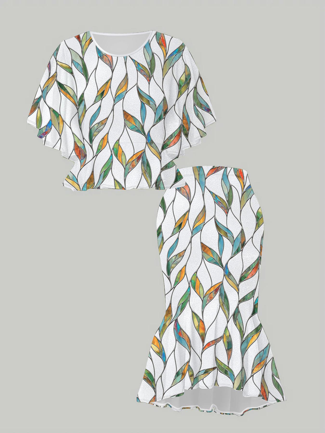 

3D Printed Classical Totem Women s Print, Fashionable Large-sized, Elegant, Versatile for All Seasons. T-shirt, Skirt and Set, Fashionable Style 6XL зелений