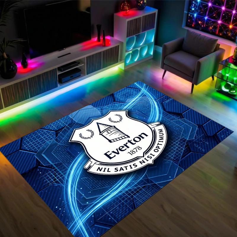 Everton Football Design Crystal Velvet Carpet Cozy Non?Slip Printed Rug For Bedroom Living Room Entrance
