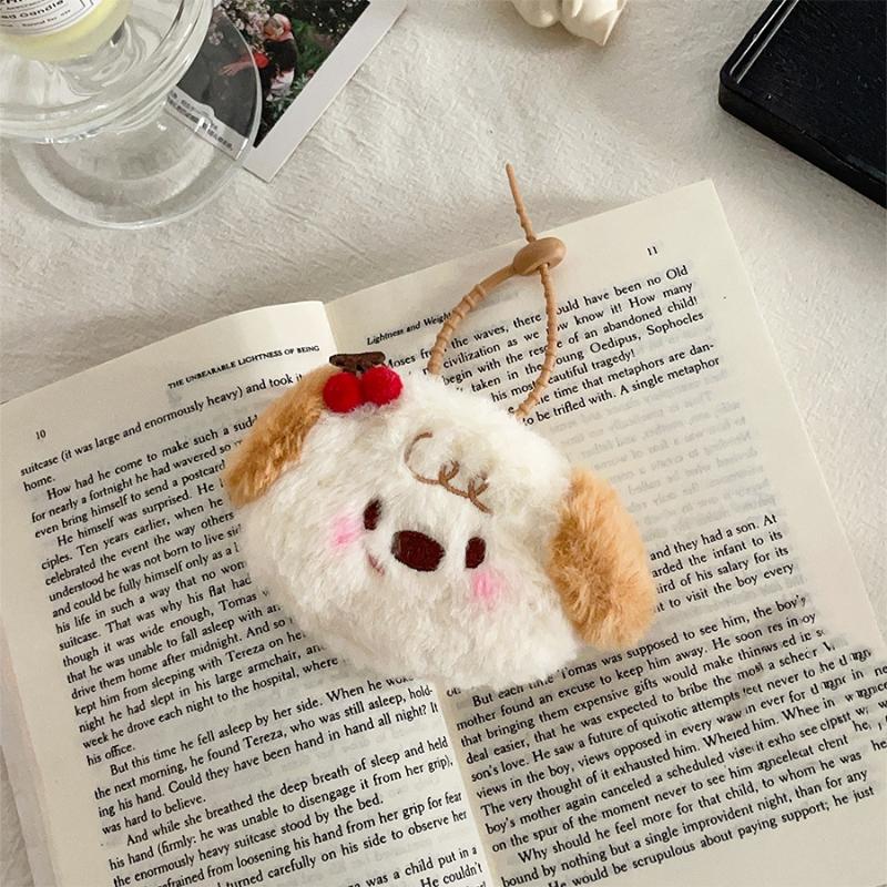 

Милый мультяшный плюшевый кошелек для монет в виде вишни и животного, подвеска-брелок, многофункциональная сумка для хранения, кавайный чехол для наушников, аксессуары