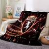 Football Torino Design Flannel Blanket, Soft Polyester, Modern Design, All-Season for Camping, Travel, Gifts for holidays or birthdays