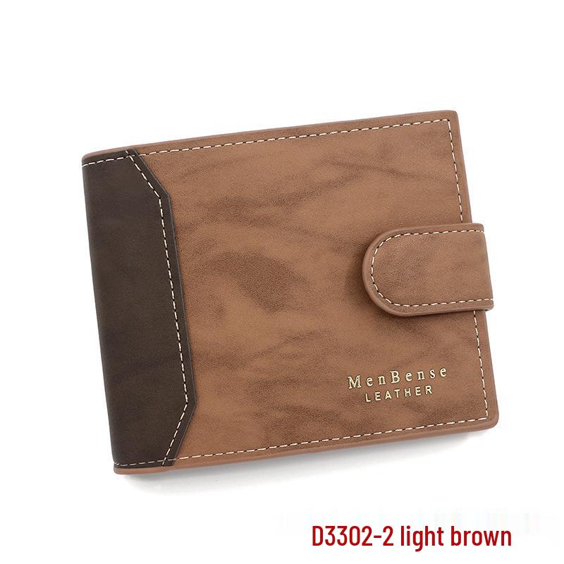 

MenBense Korean Style Gold Foil Print Bifold Men s Wallet with Snap Closure