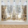 Winter Snow White Christmas Tree Deer Scene Decoration Background Winter Photography Backdrop Decorations For Photo Studio Photo Booth Christams Party