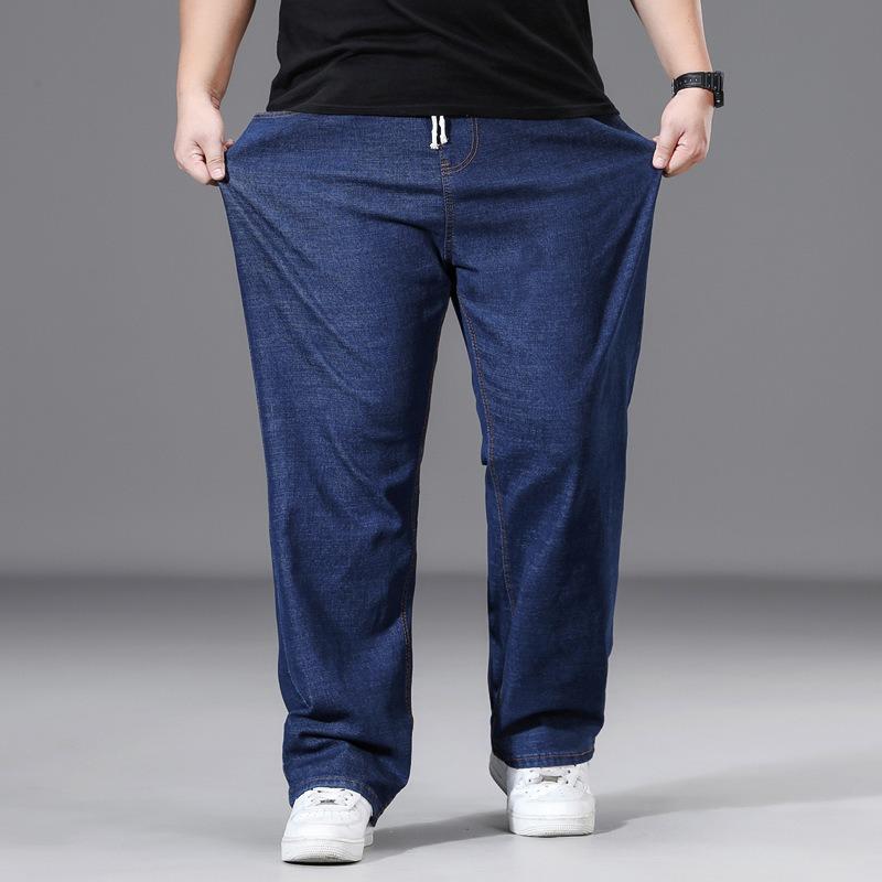 Men's Plus Size Straight-Leg Relaxed Fit Elasticated Waist Men's Wide-Leg Trousers