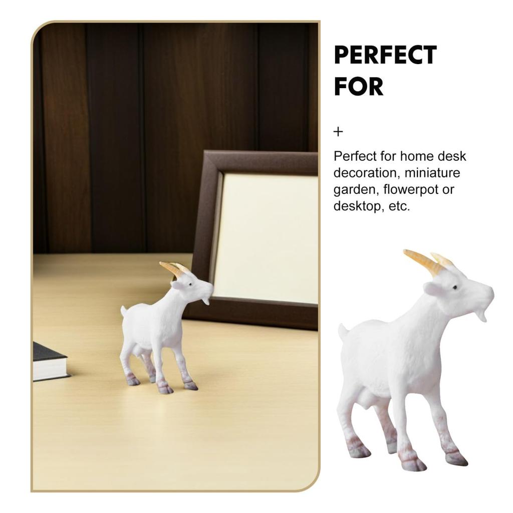 ERINGOGO 8 Pieces Goat Figurines, Miniature Goat Models, Cartoon Style Animal Figures for Micro Landscapes, Desktop Ornaments, Home Decor, Great Gift