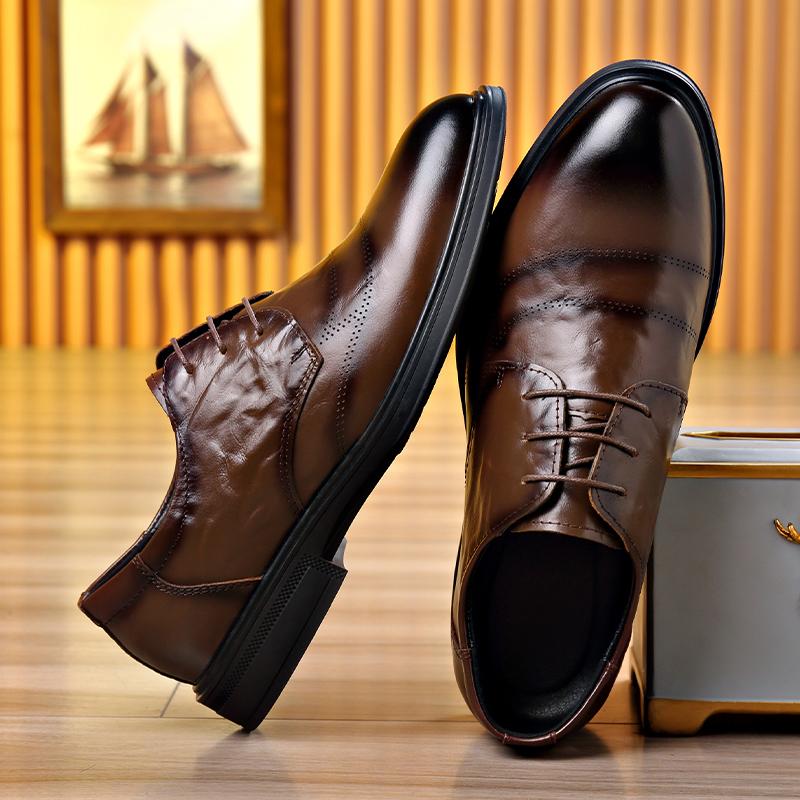 Fashion Fashion Men Leather Shoes Wedding Business Dress Sheos Lace Up Formal Dress Footwear Men's Oxford Shoes Classic Walking Sneakers