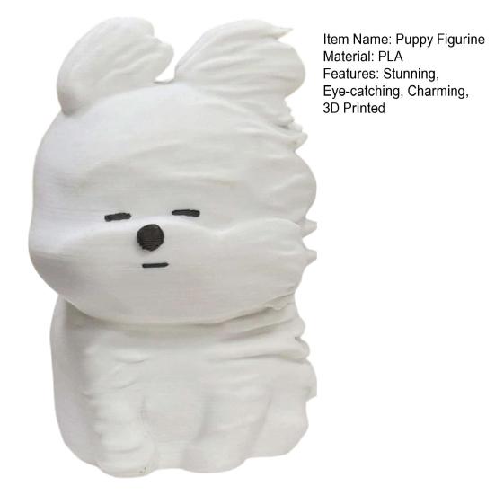 Puppy Figurine, Cute Small Dog Statue, 3D Printed Cartoon Animal Desktop Decoration for Home Office Shelf Decor, Gift for Dog Lovers