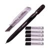 Morning Glory Flat Lead Mechanical Pencil Holder, 1.8mm, for Draft Drawing, Art Sketching, Calligraphy, Marking - Includes 36 Leads (6 Tubes of 1.8mm