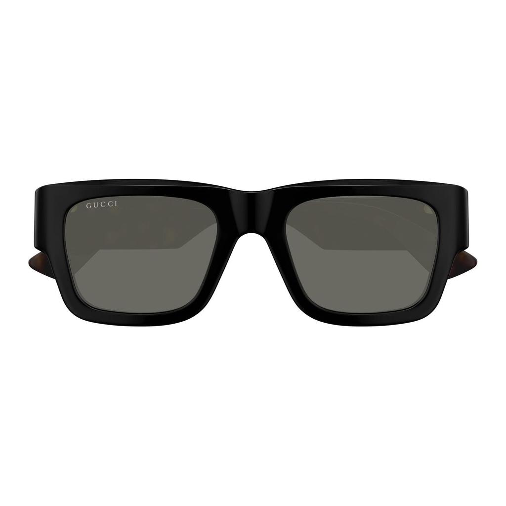 Gucci Logo Detail Irregular Shape Sunglasses Men Sunglasses Black GG1668S-001