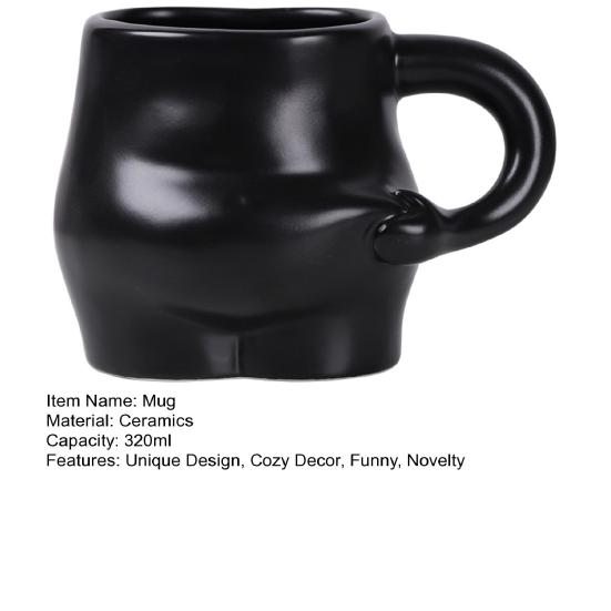 Caneca de café com barriga gorda 320ml Caneca de cerâmica fofa Engraçada feita à mão Café da manhã Xícaras de chá Novidade