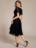 Ever-Pretty Women's V-Neck Short Sleeve Ruffled Lace Lotus Hemline Midi Wedding Guest Dress