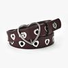 Hollow Heart Eyelet Faux Leather Belt Versatile Fashion Waist Belt Heart Buckle Belt  For Women