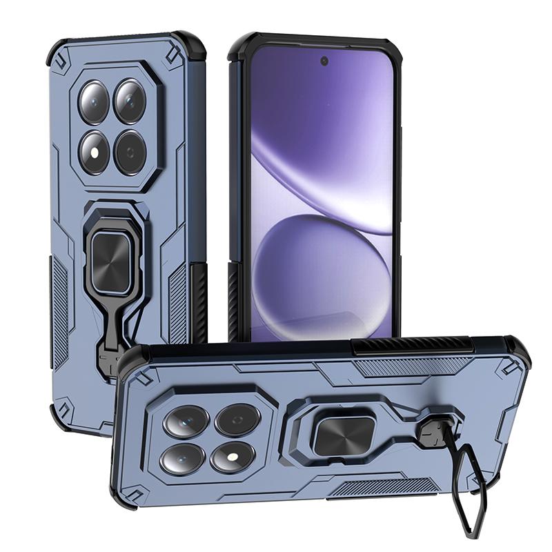 KEYSION Custodia blindata antiurto per Redmi Note 15 Pro+ 5G Silicone+PC Supporto ad anello metallico verticale Copri telefono per Redmi Note 15 4G 5G