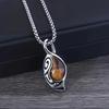 High-quality stainless steel titanium alloy domineering tiger eye stone pendant necklace Men's Fashionable and Unique Charm Accessories