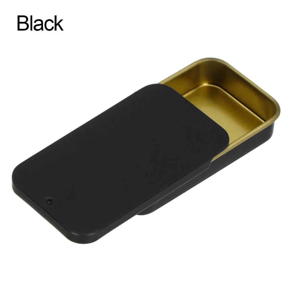 1 Stück Metall Rechteckig Leer Mini Blechdose Weißblech Schieben Süßigkeiten Pillendosen Behälter Glas mit Scharnier Kleine Organizer Aufbewahrungsbox