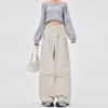 Korean Style Women's Casual Cargo Pants - Spring/Summer Straight Fit