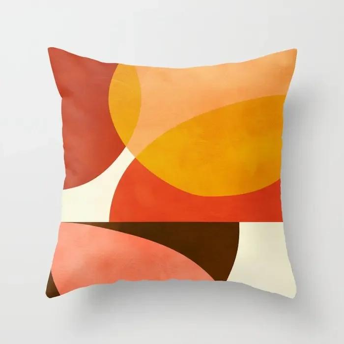 Decorative Home Pillow Case Cushion Covers  Nordic    Morandi Shape Geometric Abstract Bed X Yellow