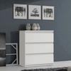 Chest of Drawers CHELSEA 3 Drawers - Matt White Color - W 77.2 X D 42 X H 79.9 Cm