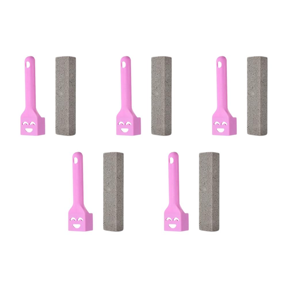 

5Sets Limescale Rust Stain Dirt Remover Brush with Handle Floating Stone Toilet Brush for Cleaning Bathroom Tiles Sink Pool Tub