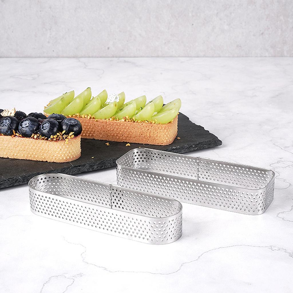 304 Stainless Steel 5pcs Thickened Perforated Baking Tools High Temperature Resistant Mousse Cake Circle Set Non Stick