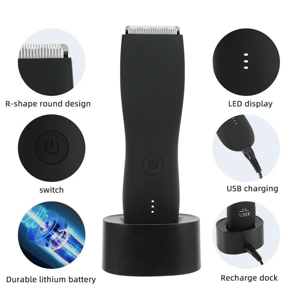 Body Trimmer For Men Painless Epilator Rechargeable Shaver For Sensitive Areas Bikini Electirc Epilator Body Hair Trimmer Set