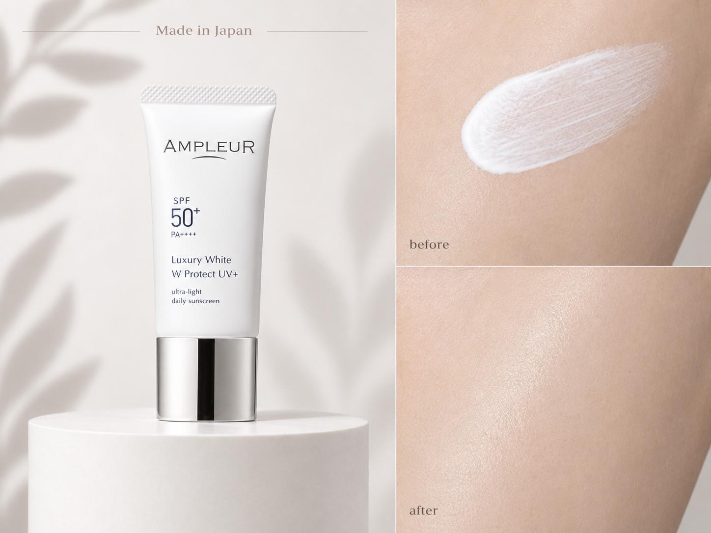 AMPLEUR Luxury White W Protect UV солнцезащитное молочко, 30 гр