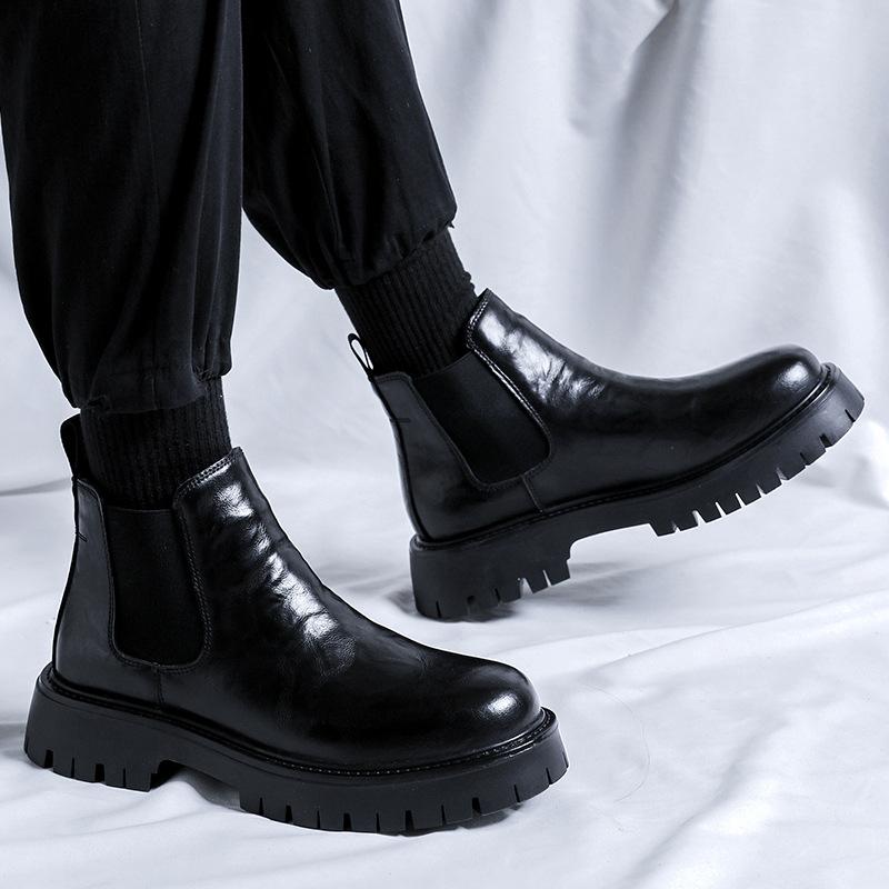 Chelsea Martin boots men's 2025 winter new high-top fashion platform one-pedal tooling cotton shoes men's 2116-R