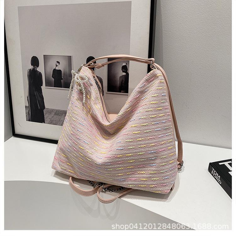 

Korean niche backpack bag women s 2025 new versatile casual commuter tote bag large capacity fashion shoulder bag розовый