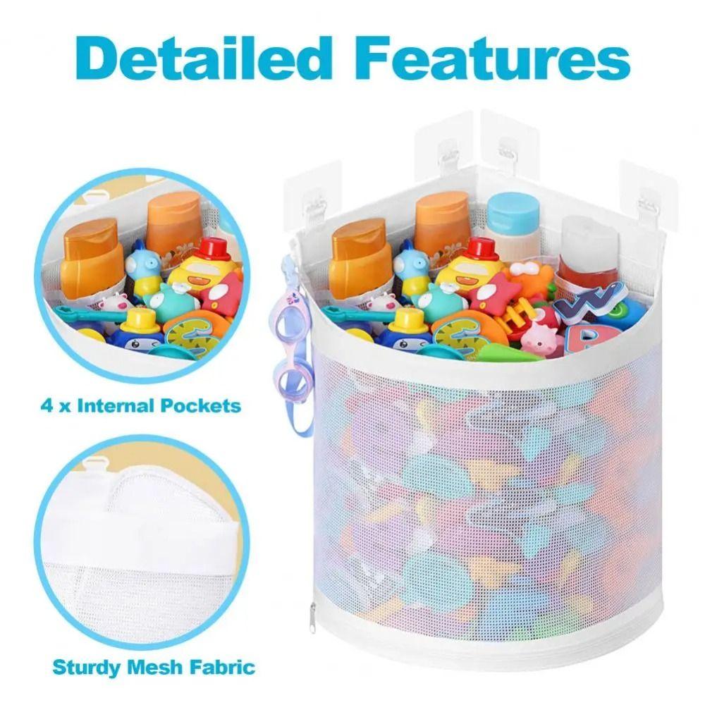 Wall Hanging Baby Bath Mesh Bag Large Capacity Kids Toy Storage Basket