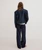 LMOOD Fancy Corduroy Wide Pants Navy