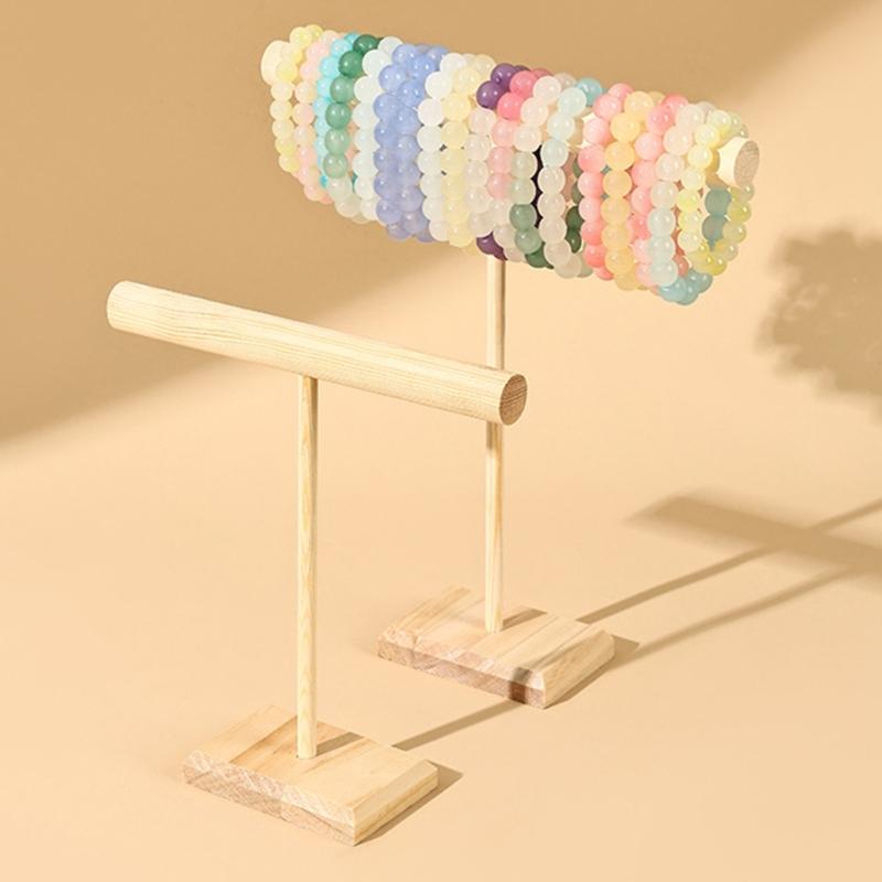 Set of 3 Elegant Wood Bangle Holder Multi Level Rack for Bracelet and Beads Showcase Easy Assembly Headband Organizers