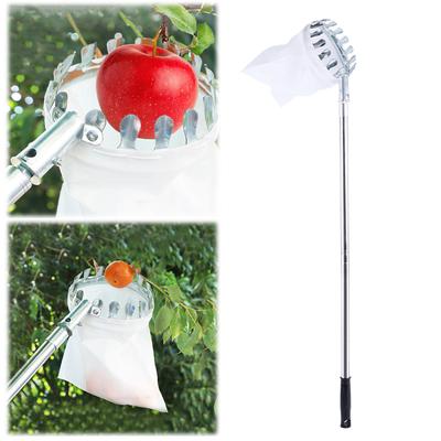 Stainless Steel Splicing Rod Fruit Picker Telescopic Pole Fruits Picker Tool Fruit Picking Tool for Farm Garden Supplies
