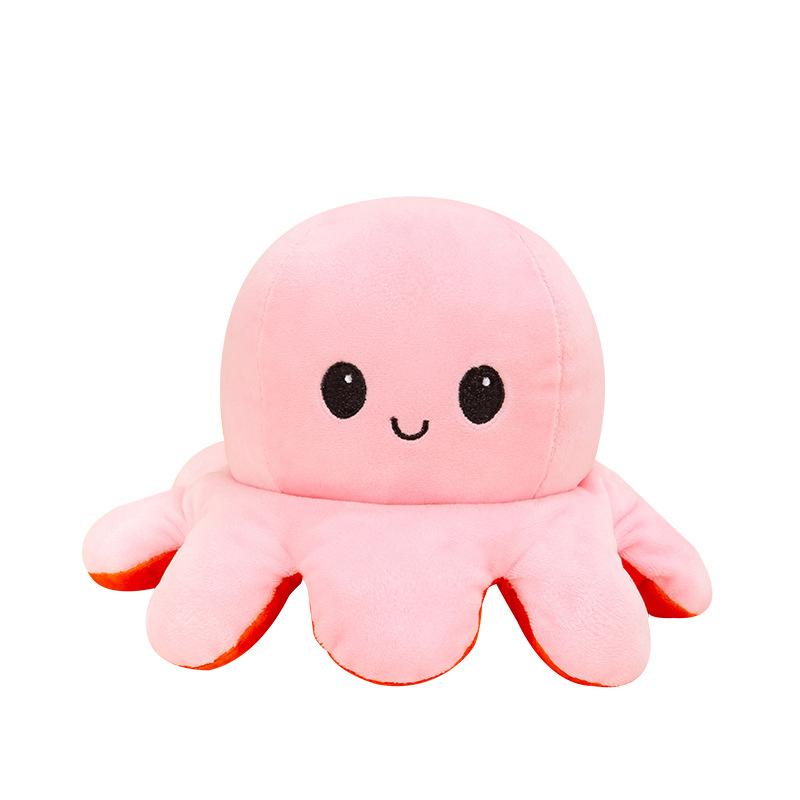 Cute flipped little octopus plush toy face-changing expression double-sided octopus aquarium souvenir