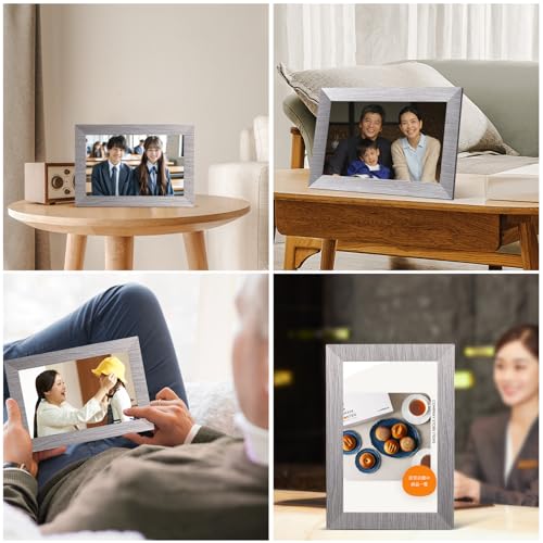BWJBSW Porta-Retrato Digital WiFi, 10,1 polegadas, Armazenamento Interno de 32 GB, Resolução 1280x800, Tela Sensível ao Toque, Álbum Digital, Cartão SD de 64 GB/Tipo-C/Expansão de Memória USB