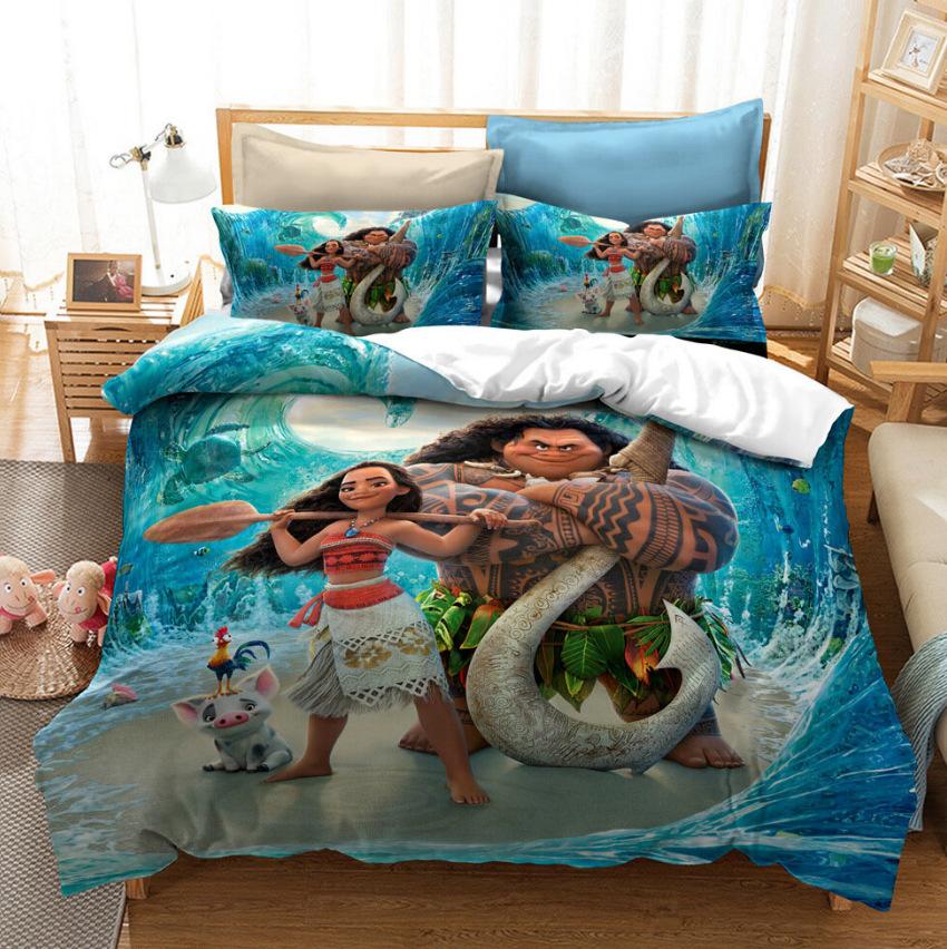 

Cute Printed Quilt Cover Pillowcase Three-Piece Set Can Be Made Into Four-Piece 3D Digital Printing cover 135 * 200cm and 50 * 75 * 1