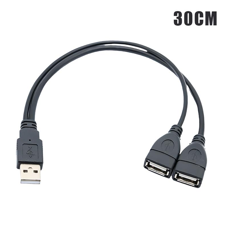 High Quality USB 2.0 Cable Double Splitter Adapter Cable 1 To 2 Female To USB Male Power Extension Cord