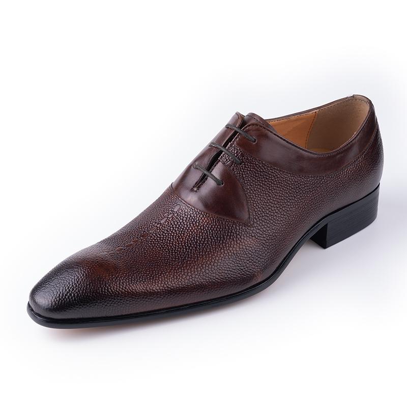 Fashion Classic Men's Leather Shoes Lace Up Fashion Genuine Leather Oxfords Men Shoes Handmade Dress Formal Office Trendy Man's Footwear