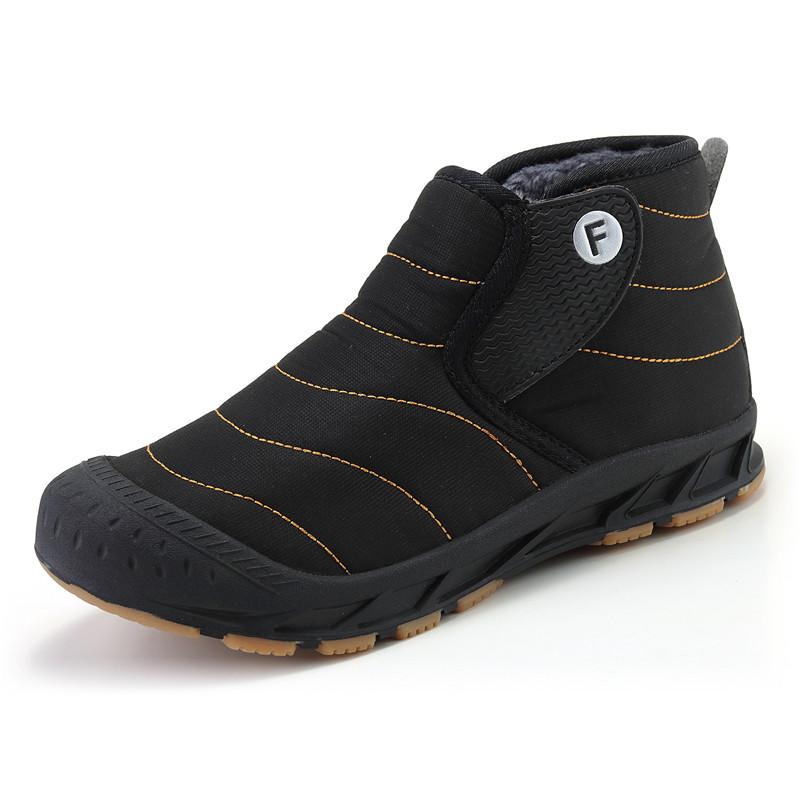 

High Quality Keep Warm Men Snow Boots New Casual Men Ankle Boots Couple Comfortable Winter Waterproof Shoes Outdoor Men Sneakers 35 чёрный