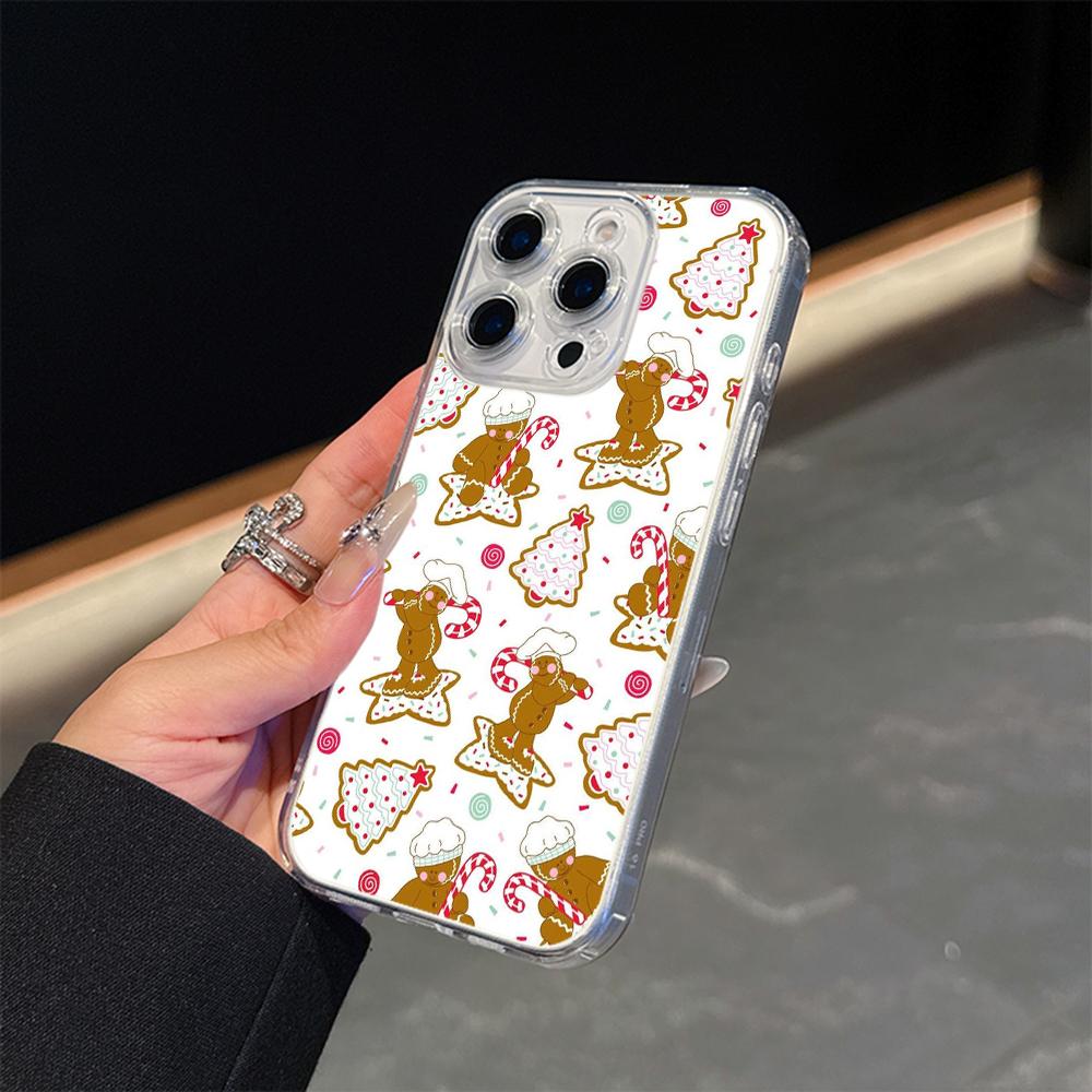 Ae106 Happy New Year art Merry Christmas Magsafe Transparent Cases for Samsung S23 S24 Ultra S21 iPhone 16 Pro Max Magnetic Wireless Charge Back Cover
