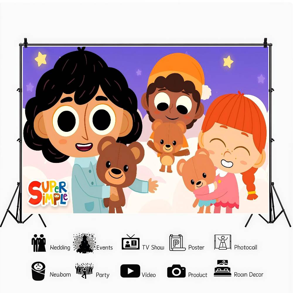 S-Super S-Simple Songs Cartoon Photographic Background, Children's Parties Background, Photo Session Sign