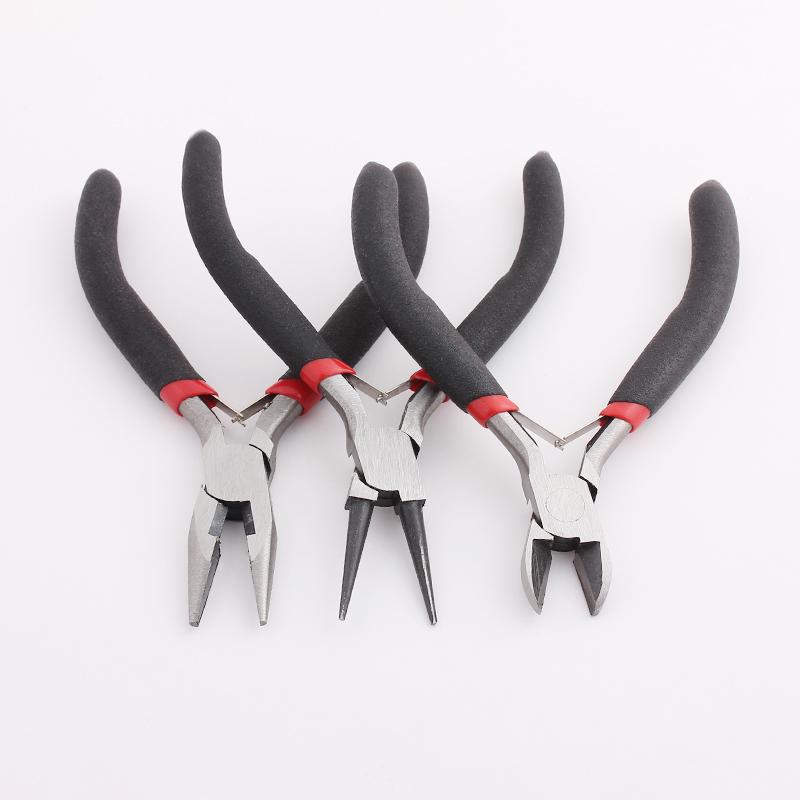 DIY Jewelry Making Tool Set: Chain Cutters, Needle Bending Pliers, Round Nose, Pointed Nose, Angled Nose, Cutting, and Hand Pliers.