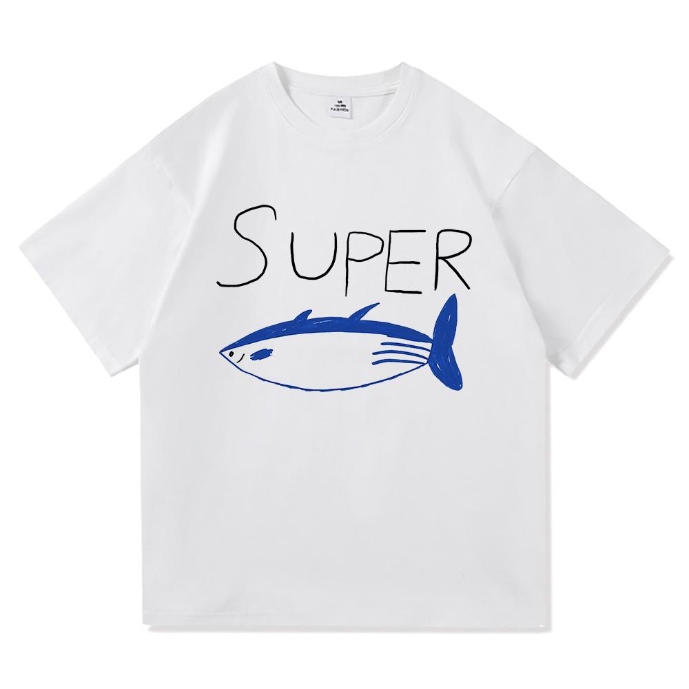 

Джин Супер Тунец Рыба Футболка Каваи Ретро Мода женская Одежда Харадзюку Высокое Качество Топы Хлопковая Одежда Дни Подарки Футболки M