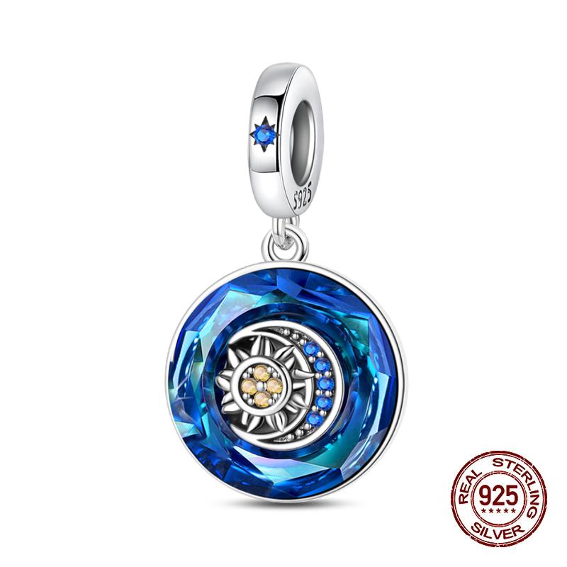 New Copper Pigeon Lotus Sun Moon Stars Shining Glass Charms Beads Fit Original Bracelets Fine Diy Jewelry Gifts